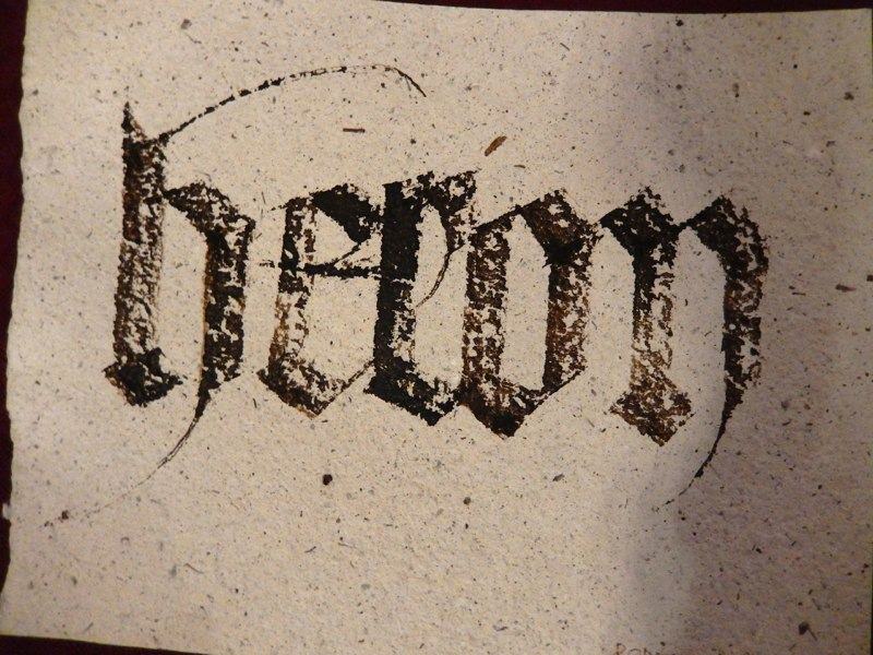 Word 'heron' by CSO member Roberta Huebener at Judy Bainbridge's Gothic Glory workshop