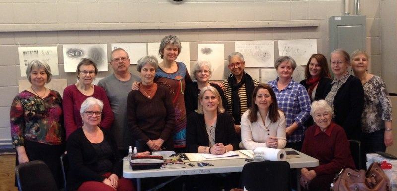 Class photo from Amity Erwin Parks' workshop 'A sharp pencil and a keen eye'