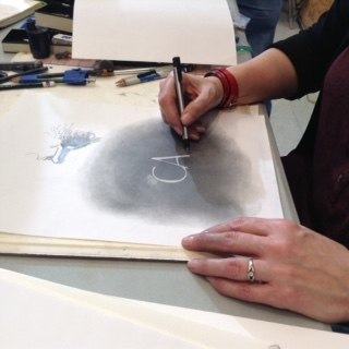 Amity Erwin Parks at workshop 'A sharp pencil and a keen eye'