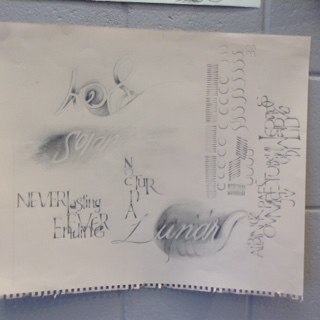 Displayed work at Amity Erwin Parks' workshop 'A sharp pencil and a keen eye'