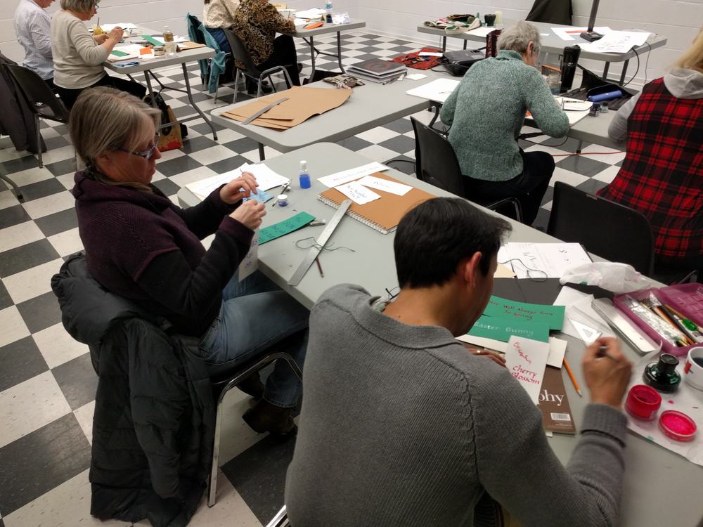 Students creating weathergrams on the last day of class