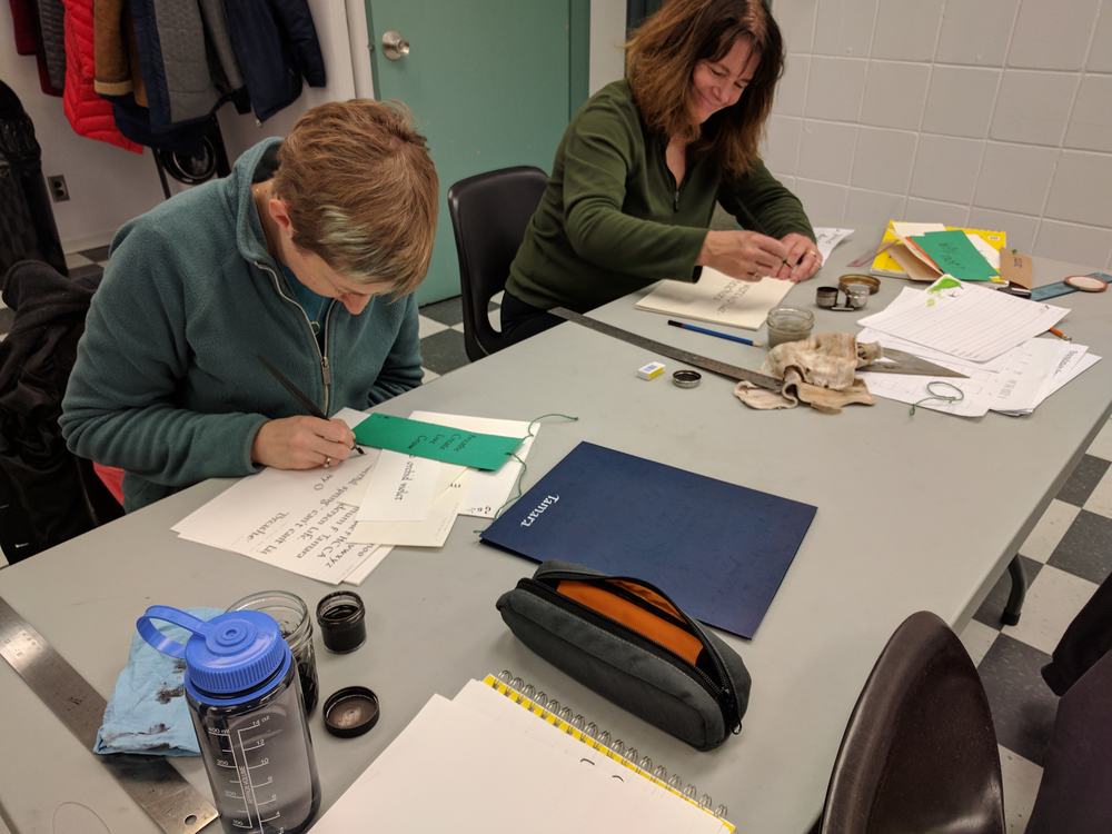 Students creating weathergrams on the last day of class