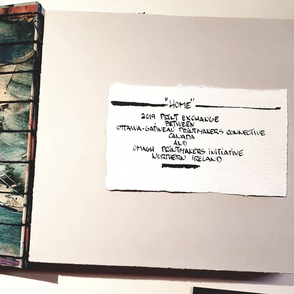 Madeleine RousseauBook binding project that includes some printmaking, calligraphy (sumi ink and folded pen), paste paper making and a book binding technique called secret Belgian binding.